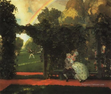 the laughed kiss 1909 Konstantin Somov sexual naked nude Peinture à l'huile